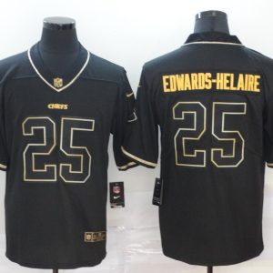 Men's Kansas City Chiefs #25 Edwards-Helaire Black 2019 Golden Edition Limited Jersey