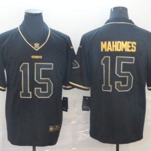 Men's Kansas City Chiefs Chiefs #15 Patrick Mahomes Black 2019 Golden Edition Limited Jersey