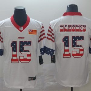 Men's Kansas City Chiefs Chiefs #15 Patrick Mahomes White 2019 USA Flag Fashion Limited Jersey