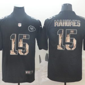 Men's Kansas City Chiefs Chiefs #15 Patrick Mahomes 2019 Black Statue Of Liberty Limited Jersey