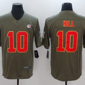 Nike Kansas City Chiefs Chiefs #10 Hill Olive Salute to Service Limited Jersey