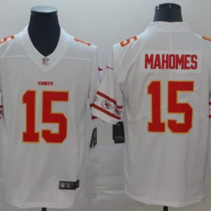 Men's Kansas City Chiefs Chiefs #15 Patrick Mahomes White 2019 Team Logo Cool Edition Stitched Jersey
