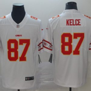 Men's Kansas City Chiefs Chiefs #87 Travis Kelce White 2019 Team Logo Cool Edition Stitched Jersey