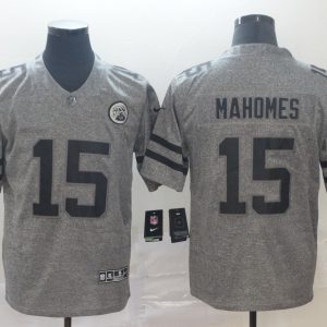 Nike Chiefs #15 Patrick Mahomes Gray Gridiron Vapor Limited Men Jersey
