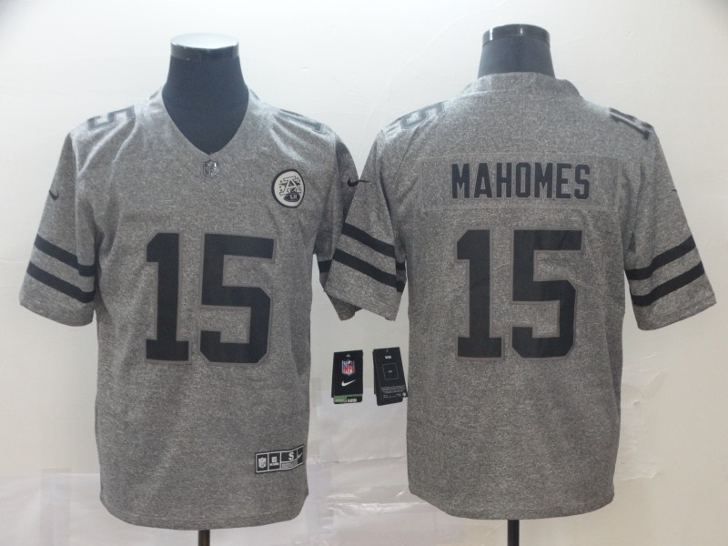 Nike Chiefs #15 Patrick Mahomes Gray Gridiron Vapor Limited Men Jersey