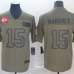 Nike Chiefs #15 Patrick Mahomes 2019 Olive Salute To Service Limited Men Jersey