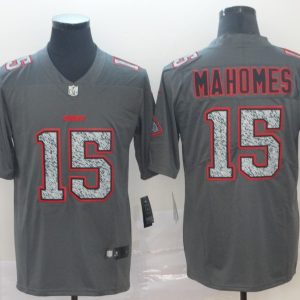 Nike Chiefs #15 Patrick Mahomes Gray Static Vapor Untouchable Limited Men Jersey