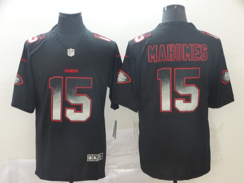 Kansas City Chiefs Chiefs #15 Patrick Mahomes 2019 Black Smoke Fashion Limited Men Jersey