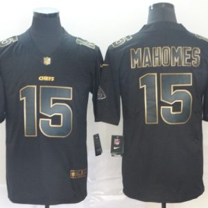 Nike Chiefs #15 Patrick Mahomes Black Gold Vapor Untouchable Limited Men Jersey