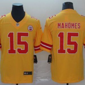 Nike Kansas City Chiefs Chiefs #15 Patrick Mahomes Gold Inverted Legend Men Jersey
