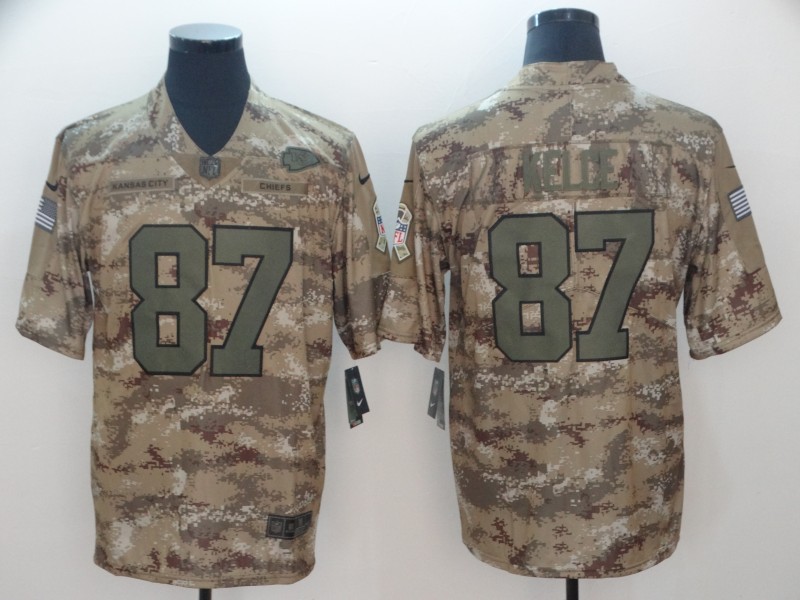 Nike Kansas City Chiefs #87 Kelce Camo Salute to Service Retired Player Limited Jersey