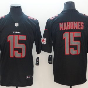 Nike 2018 Kansas City Chiefs Chiefs #15 Mahomes II Fashion Impact Black Color Rush Limited Jersey