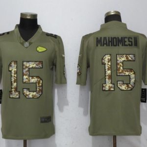 New Nike Kansas City Chiefs Chiefs 15 Mahomes ll Olive/Camo Carson 2018 Salute to Service Limited Jersey