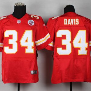 Nike Kansas City Chiefs Chiefs #34 Davis Red Elite Jersey