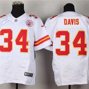 Nike Kansas City Chiefs #34 Davis White Elite Jersey