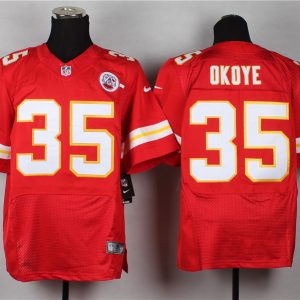 Nike Kansas City Chiefs #35 Okoye Red Elite Jersey