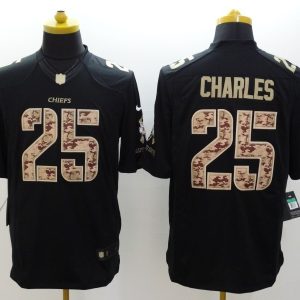 New Kansas City Chiefs #25 Charles Black NFL Limited Salute to Service Jersey