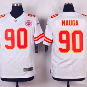 Nike Kansas City chiefs #90 Mauga White Elite Jersey