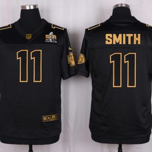Mens Kansas City Chiefs #11 Smith Pro Line Black Gold Collection Jersey