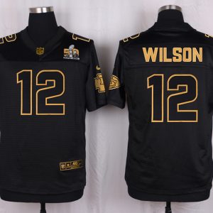 Mens Kansas City Chiefs #12 Wilson Pro Line Black Gold Collection Jersey