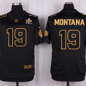 Mens Kansas City Chiefs Chiefs #19 Montana Pro Line Black Gold Collection Jersey