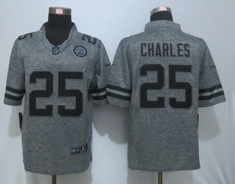 New Nike Kansas City Chiefs Chiefs #25 Charles Gray Mens Stitched Gridiron Gray Limited Jersey