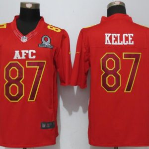 NFL Kansas City Chiefs #87 Kelce AFC All Star Red Jersey