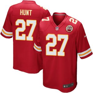 Mens Nike Kansas City Chiefs #27 Kareem Hunt Elite Red Team Jersey