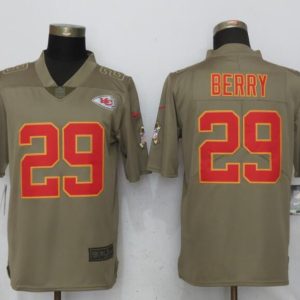 New Nike Kansas City Chiefs Chiefs 29 Berry Olive Salute To Service Limited Jersey
