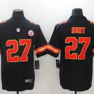 NFL Kansas City Chiefs #27 Hunt Black Color Rush Limited Jersey