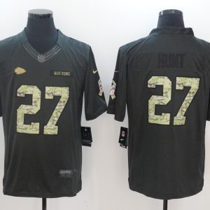 Mens Kansas City Chiefs #27 Hunt Salute to Service Limited Jersey