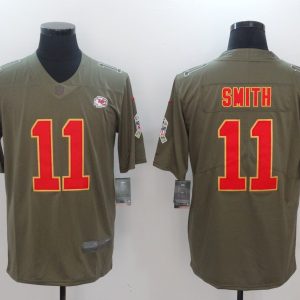 NFL Kansas City Chiefs Chiefs #11 Smith Olive Salute to Service Limited Jersey