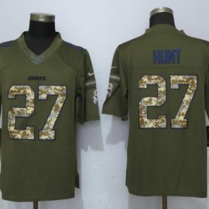 New Nike Kansas City Chiefs Chiefs 27 Hunt Salute To Service Limited Jersey