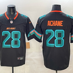 Men's Miami Dolphins #28 Achane Black 2025 F.U.S.E. ??Rivalries?? Vapor Limited Jersey