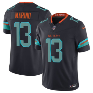 Men's Miami Dolphins #13 Dan Marino Black 2025 F.U.S.E. ??Rivalries?? Vapor Limited Jersey