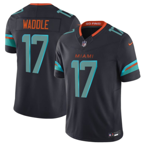 Men's Miami Dolphins #17 Jaylen Waddle Black 2025 F.U.S.E. ??Rivalries?? Vapor Limited Jersey