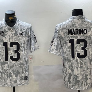Men's Miami Dolphins #13 Dan Marino Arctic Camo 2024 F.U.S.E. Salute to Service Jersey
