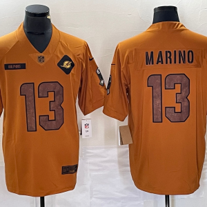 Men's Miami Dolphins #13 Dan Marino 2023 Brown Salute To Service Limited Jersey