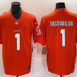 Men's Miami Dolphins #1 Tua Tagovailoa Orange 2023 F.U.S.E. Vapor Untouchable Limited Jersey