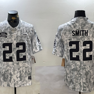 Men's Minnesota Vikings #22 Smith Arctic Camo 2024 F.U.S.E. Salute to Service Jersey