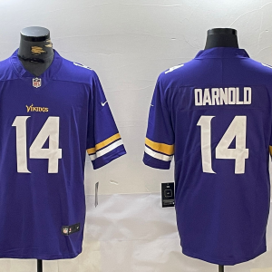 Men's Minnesota Vikings #14 Sam Darnold Purple Vapor Limited Jersey