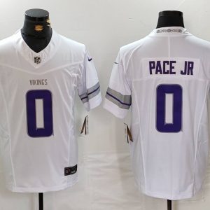 Men's Minnesota Vikings #0 Ivan Pace Jr. White 2024 F.U.S.E. Winter Warrior Limited Jersey