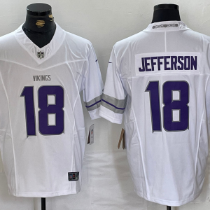 Men's Minnesota Vikings #18 Justin Jefferson White F.U.S.E. Winter Warrior Limited Jersey
