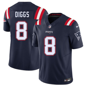 Men's New England Patriots Patriots #8 Stefon Diggs Navy 2025 F.U.S.E. Vapor Limited Jersey