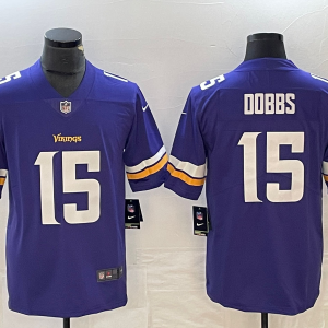 Men's Minnesota Vikings #15 Josh Dobbs Purple Vapor Untouchable Limited Jersey