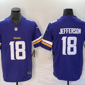 Men's Minnesota Vikings #18 Justin Jefferson Purple Vapor 2023 F.U.S.E. Vapor Untouchable Limited Jersey