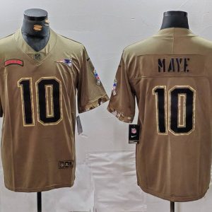 Men's New England Patriots Patriots #10 Mac Jones Olive Salute To Service Limited Jersey
