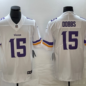 Men's Minnesota Vikings #15 Josh Dobbs White Vapor Vapor Untouchable Limited Jersey