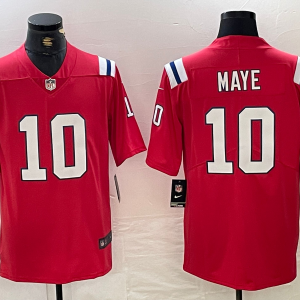 Men's New England Patriots Patriots #10 Drake Maye Red 2024 Draft Vapor Limited Jersey