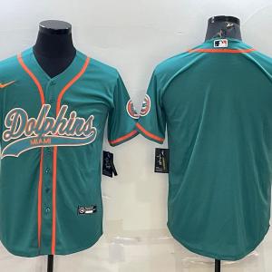 Men's Miami Dolphins Blank Green Baseball Nike Jersey